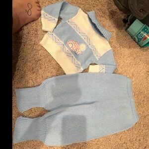 Cozy Blue and White Kids Matching Set
